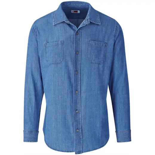 Mens Long Sleeve Eastwood Shirt Blue Front